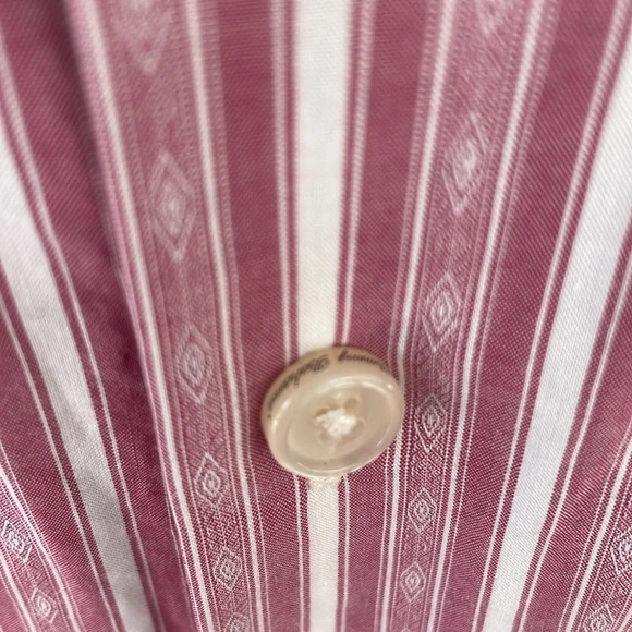 Tommy Bahama Stripped Cotton Shirt Button Down Size L Long Sleeve Red White - Picture 5 of 10